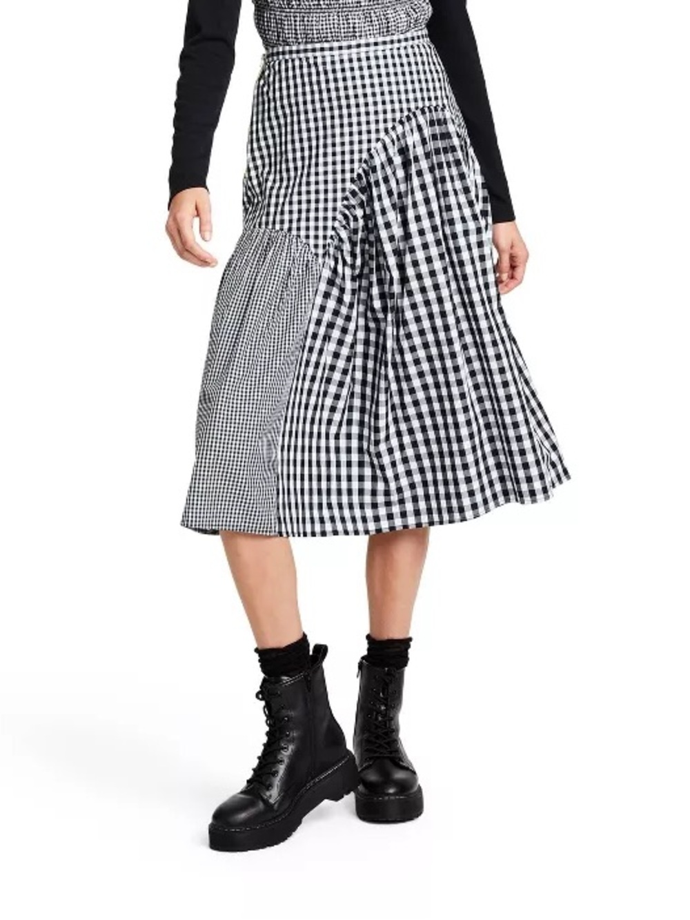 Sandy Liang X Target 🎯 Collab Gingham MIDI Skirt 4 NWOT